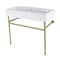 Kingston Brass 39 Porcelain Console Sink with Stainless Steel Legs, WhiteBrushed Brass VPB3917H7ST - alternate 1
